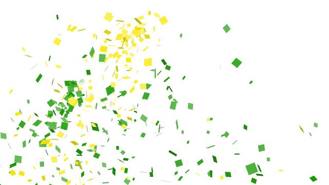 confetti animation with alpha and falling green yellow shpaes