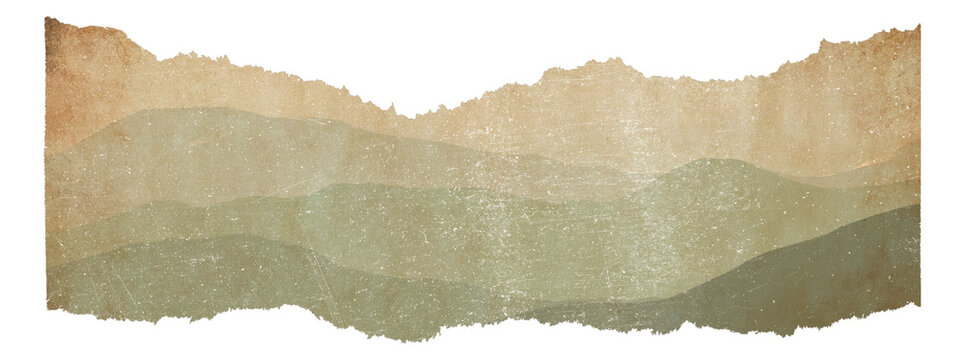 PNG Abstract torn paper landscape texture in earthy muted tones, transparent background