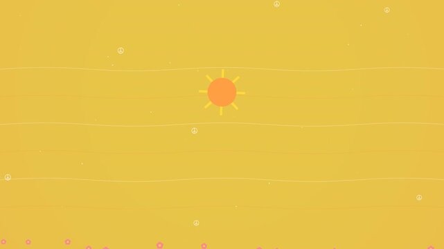 Bright Yellow Motion Background with Dynamic Particles for Creative Design Projects.