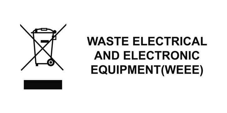 WEEE Trash Bin vector sign
