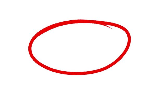 hand-drawn circle for marking text, Motion graphics of ovals and ellipses lines to highlight text.