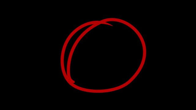 hand drawing different circles isolated on the transparent background, Handwritten red circle. For marking text, numbers, marker pen, pencil, logo, Motion graphics of highlight marking concept