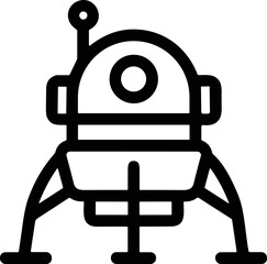Retro space capsule icon, lunar lander, moon landing, retro rocket, vector illustration © Sugar