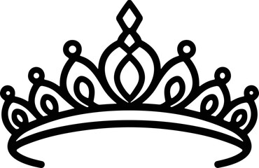 Elegant Tiara Silhouette Icon - Royal Crown Symbol © Sugar
