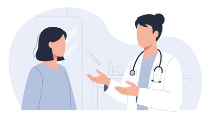 Fototapeta premium Doctor consultation, patient discussing health with medical professional, treatment explanation