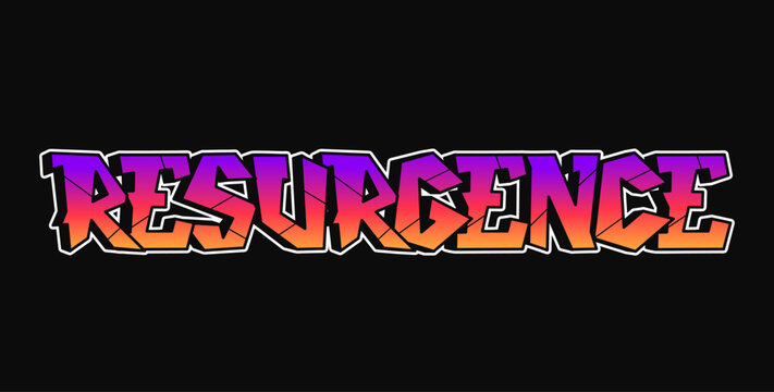 Resurgence colorful graffiti word typography