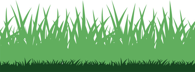 Seamless green grass field ground border vector illustration. © Alhamdulillah 