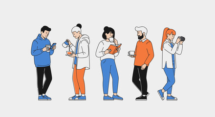 Obraz premium People Using Mobile Phones.