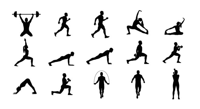 People doing various exercises.