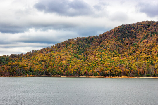 Autumn at Watauga Lake in Cherokee National Forest in Tennessee, USA