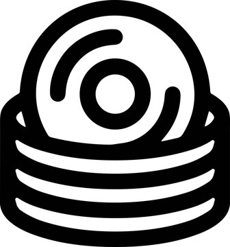 Stack of CDs or DVDs in a holder, digital data storage icon