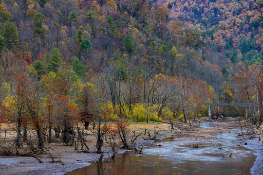 Autumn at Watauga Lake in Cherokee National Forest in Tennessee, USA