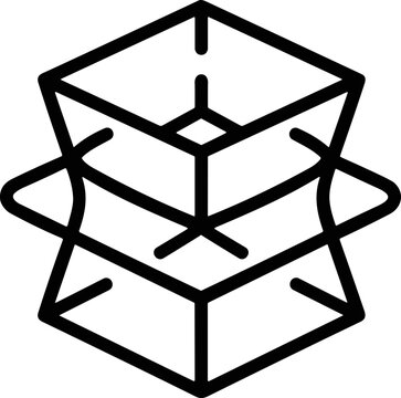 Abstract geometric cube shape, impossible structure, optical illusion, 3D render