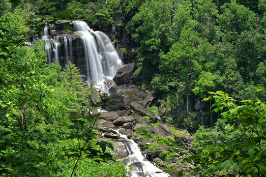 Upper Whitewater Falls, Cashiers NC - cascading mountain waterfall