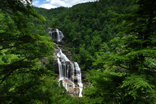 Upper Whitewater Falls, Cashiers NC - cascading mountain waterfall