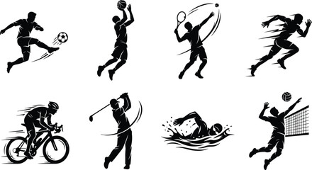 Collection of domestic dog breed silhouettes featuring labrador german shepherd golden retriever husky french bulldog border collie and poodle vectors © MdShahedul