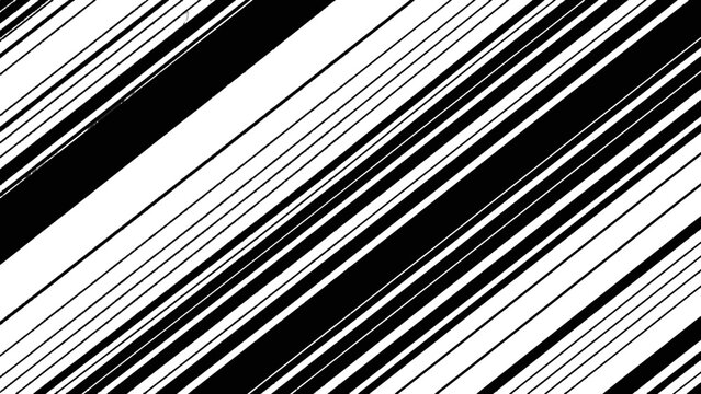Abstract Black Diagonal Lines and Stripes Pattern on White Background