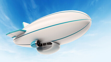 Zeppelin isolated on white background. 3D illustration © Destina
