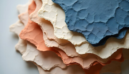 Fototapeta premium Molded Textured Layers Earthy Color Palette