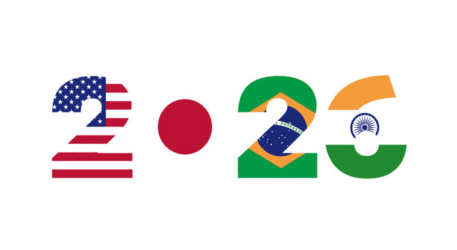 2020 Year Number Logo Design.