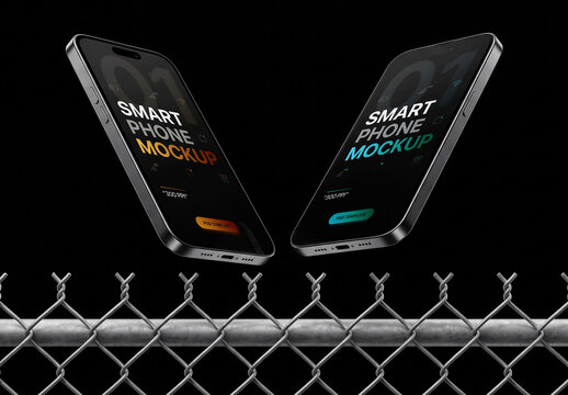 Dual Smartphone Mockup Chain Link