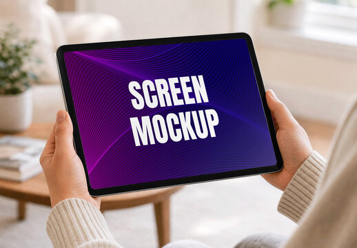 Tablet Living Room Mockup