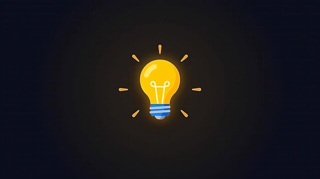 Glowing light bulb icon symbolizing a brilliant idea or invention concept