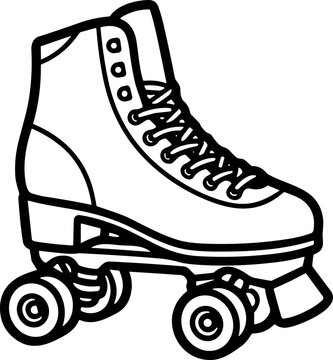 Classic Roller Skate Outline - Vintage Style Quad Skates