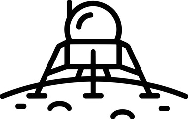 Lunar Lander Icon: Space Exploration and Moon Landing Vector Illustration © dinny