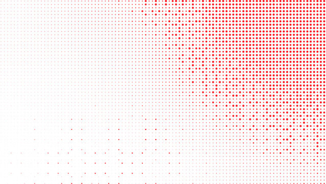 Abstract red halftone dot gradient background, modern circular texture pattern, creative vector design