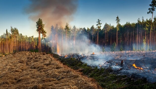 forest clearing through burning and tree removal for agriculture purposes ecological impact