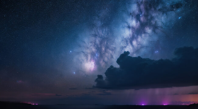 Vista panoramica de una galaxia espiral brillante en el espacio profundo