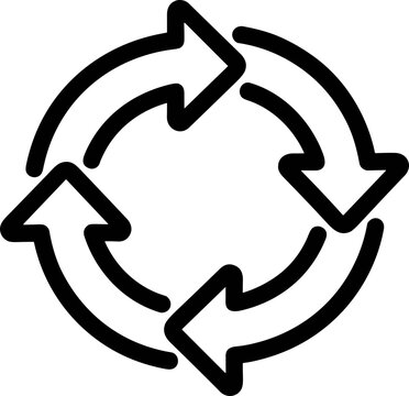 Circular arrows icon symbolizing refresh, reload, or loop process