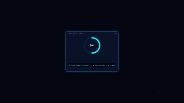 Motion Graphics of Loading Screen with Progress Indicator in Digital Interface.