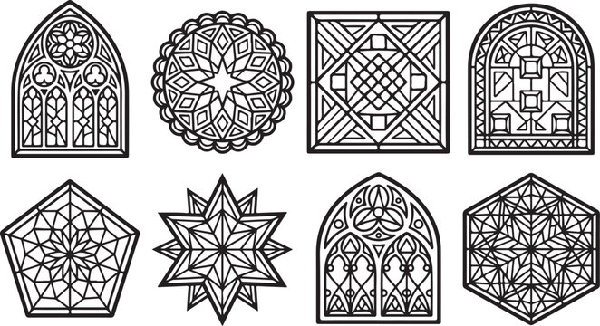 Intricate gothic architectural window designs