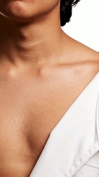 Close-Up View of Human Skin Surface Highlighting Integumentary System Anatomy with Plain Background for Medical and Educational Purposes