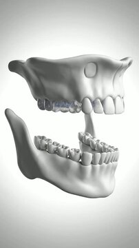 Detailed 3D Anatomical Model Of Mandible Showcasing Structure Teeth Ideal For Medical And Educational Uses