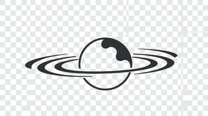 Stylized Planet Saturn Silhouette on Transparent Background © Nishan