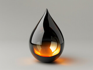 Fototapeta premium Minimalist artistic representation of an oil drop as a symbol for petroleum and gas industry. 