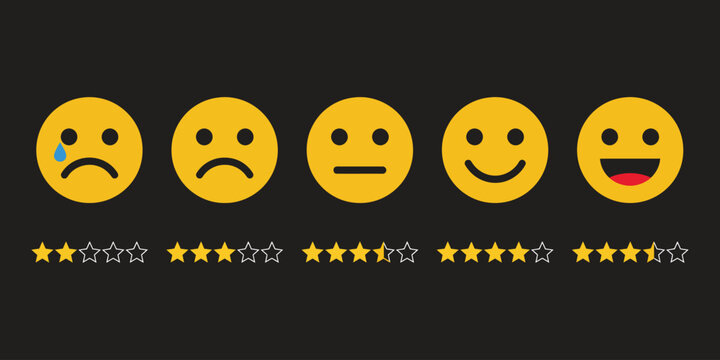 Smile Faces Pack Featuring Happy Neutral and Unhappy Expressions with Different Emotions in Simple Flat Design