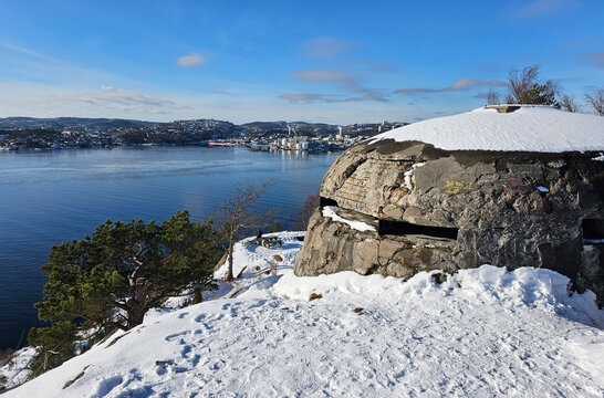 Beautiful photos of Kristiansand, Norway, featuring the sea, panoramic views, Bergen, and churches, taken on a beautiful, sunny winter day