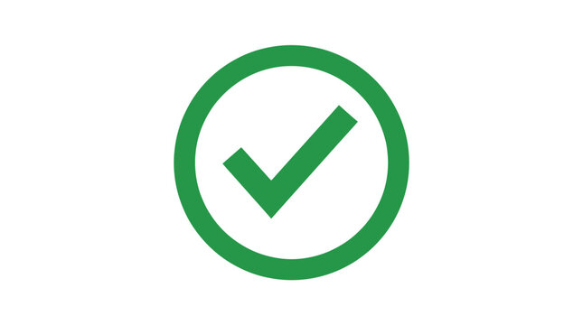 Check mark icon green vector illustration on a white background