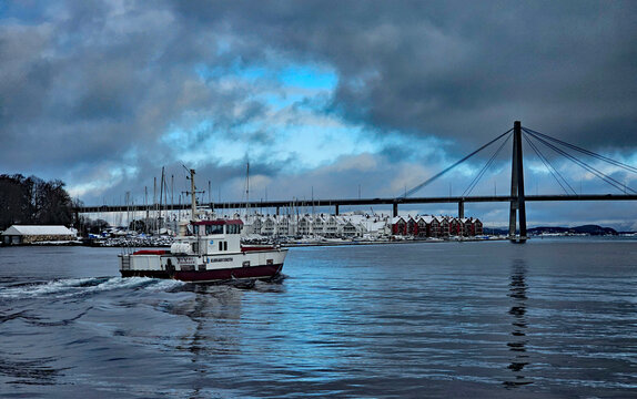 Beautiful photos of the city of Stavanger, Norway, in winter on a sunny day