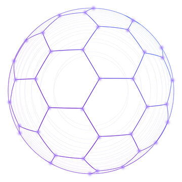 Fussball Verbindung Technik Netz Zukunft KI Kugel Render Gitter