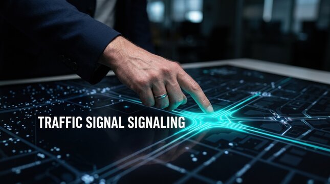 Interactive Digital Map Showcasing Traffic Signal Management and Urban Planning Concepts