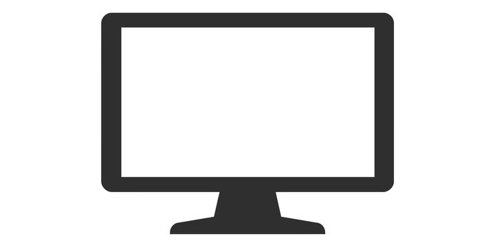A sleek computer monitor icon with a modern design on transparent background
