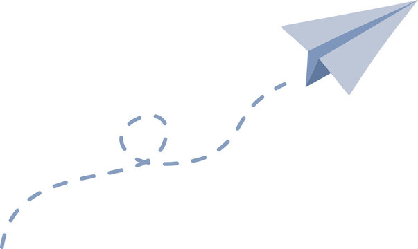 Flying Paper Airplane Path Illustration