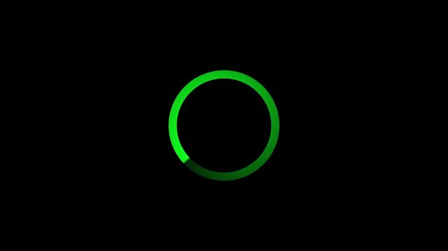 Animation of a loading spinning load wheel. Waiting for download. White circle on a black.4K