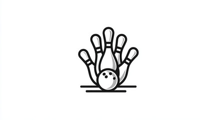 Fototapeta premium Bowling Pin Game Icon Vector Isolated on White Background Sport Pictogram