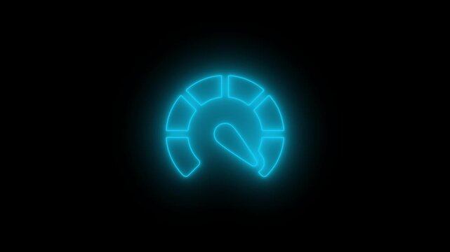 Blue Digital symbols at the speedometer. Car mileage, measuring kilometers. 